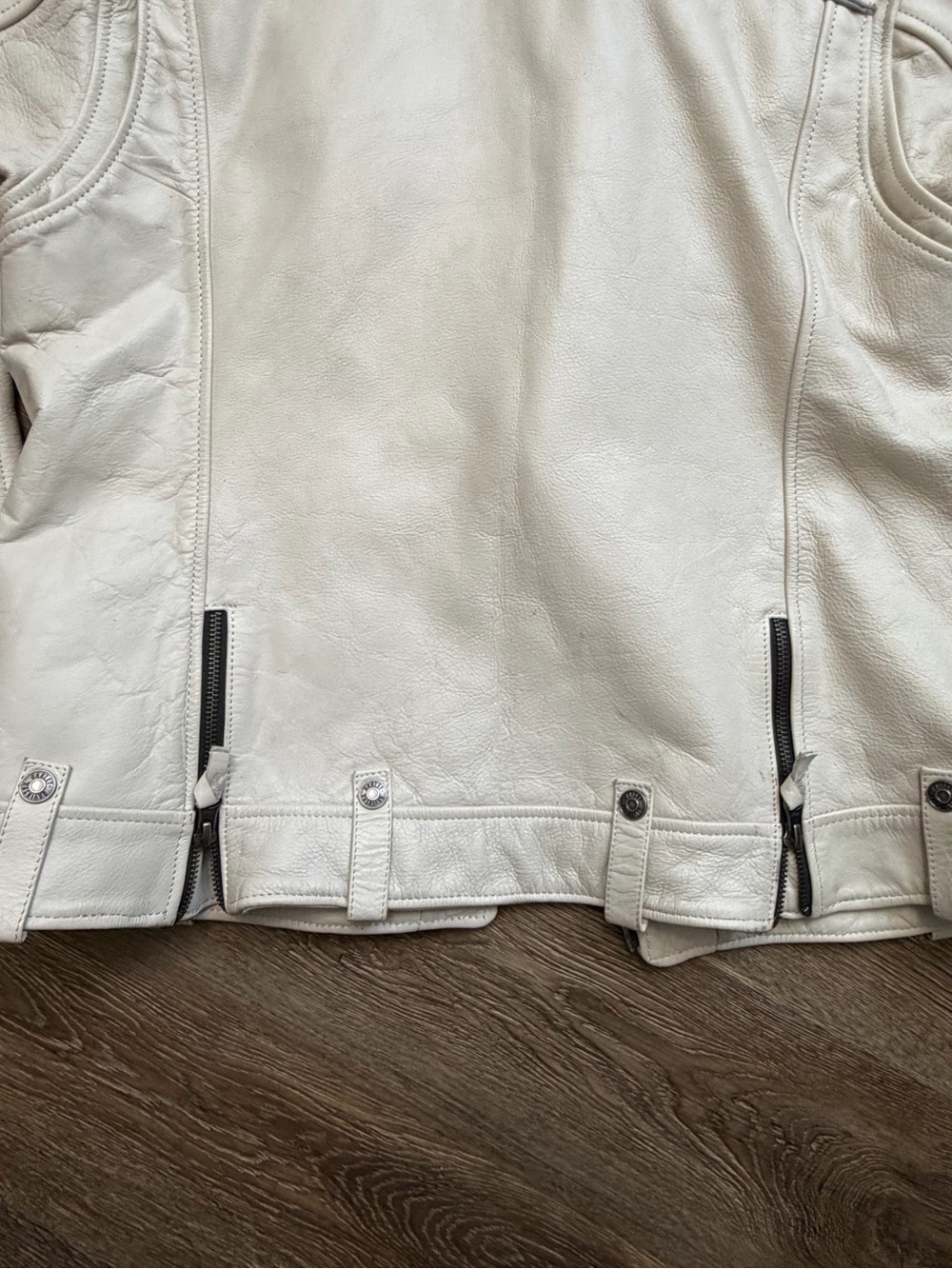 Harley-Davidson Vixen Lane Leather Riding Jacket Beige Size Large - Picture 10 of 10